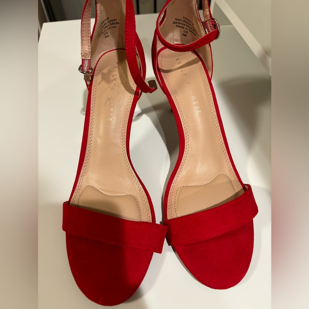 Red heels sandals from amazon. Never used